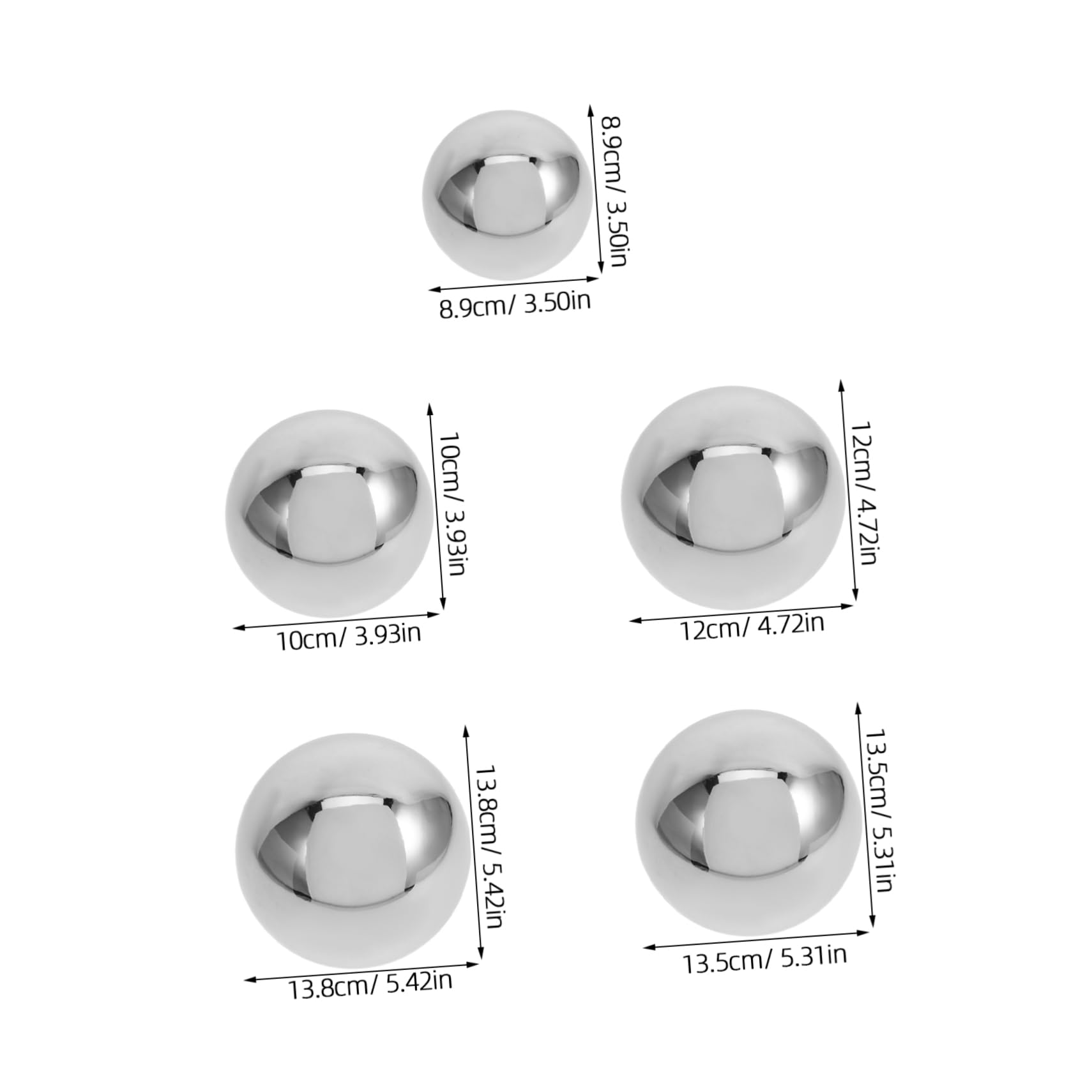 CIYODO 5pcs Small Stainless Steel Gazing Balls Garden Reflection Balls Outdoor Decorative