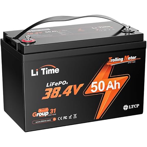 LiTime 36V 50Ah TM LiFePO4 Battery with Low Temp Protection, Deep Cycle Rechargeable Lithium Battery Group31, Up to 15000 Cycles, Perfect for Trolling Motors,Yacht,Boats,Marine,RV,Home
