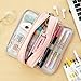 CICIMELON Large Capacity Pencil Case 3 Compartment Pouch Pen Bag for School Teen Girl Boy Men Women (Pink)