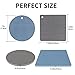 Trivets for Hot Dishes, 4 Pack Silicone Hot Pads Pot Holders for Kitchen, Non-Slip Heat Resistant Silicone Mat for Countertops, Spoon Rest, Multipurpose Food Grade Thick Trivet(Gray& Blue)