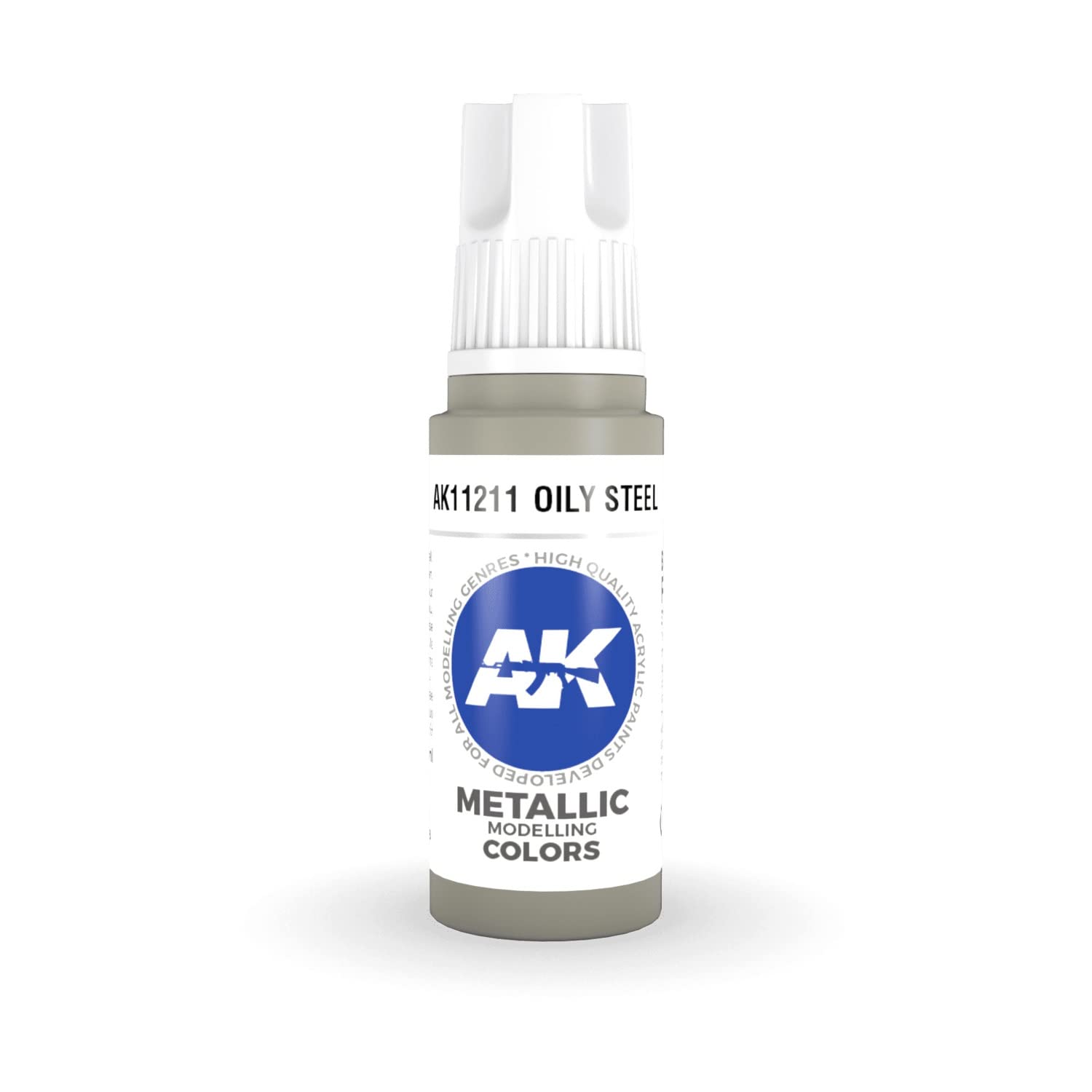AK Interactive 3rd Gen Metallic Oily Steel 17ml