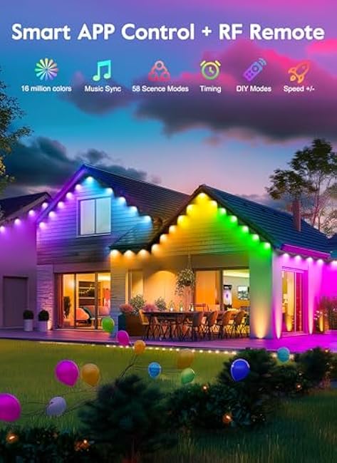 Brightown Smart C9 Christmas Lights Outdoor, 100 LED Christmas Color Changing Fairy Lights App Control, Music Sync, RGB, Shatterproof Connectable C9 String Lights for Tree House Indoor Xmas Decor