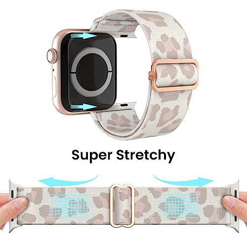 Image of Delidigi Stretchy Bands Compatible for Apple Watch Band Women 40mm 38mm 41mm 42mm 44mm 45mm 46mm 49mm, Nylon Braided Straps for iWatch Series 11 10 9 8 7 6 SE 5 4 3 Ultra 3 2 1
