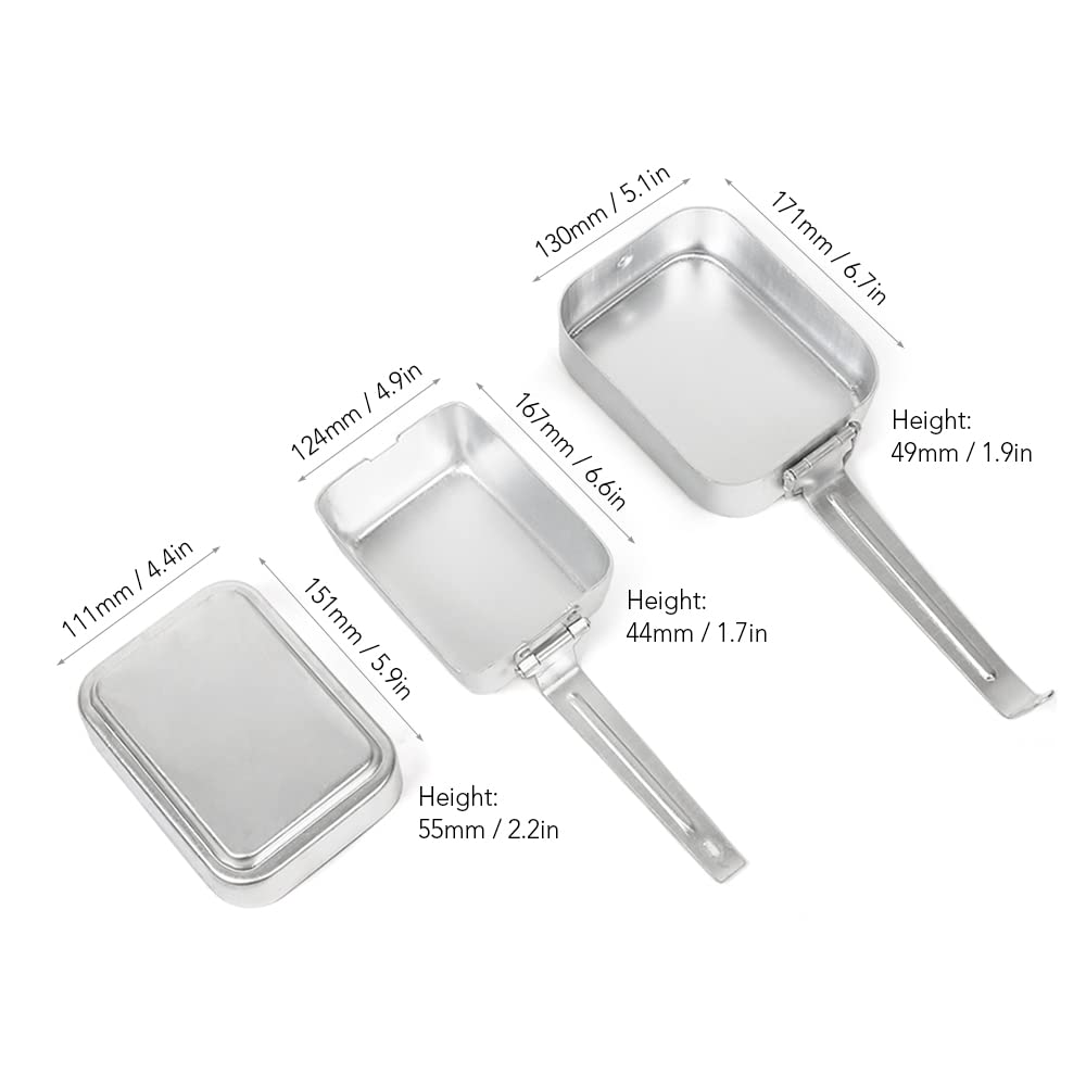 ACAGALA Outdoor Mess Tin Kit Aluminum Camping Cookware Set Lunch Box Food Container with Lid