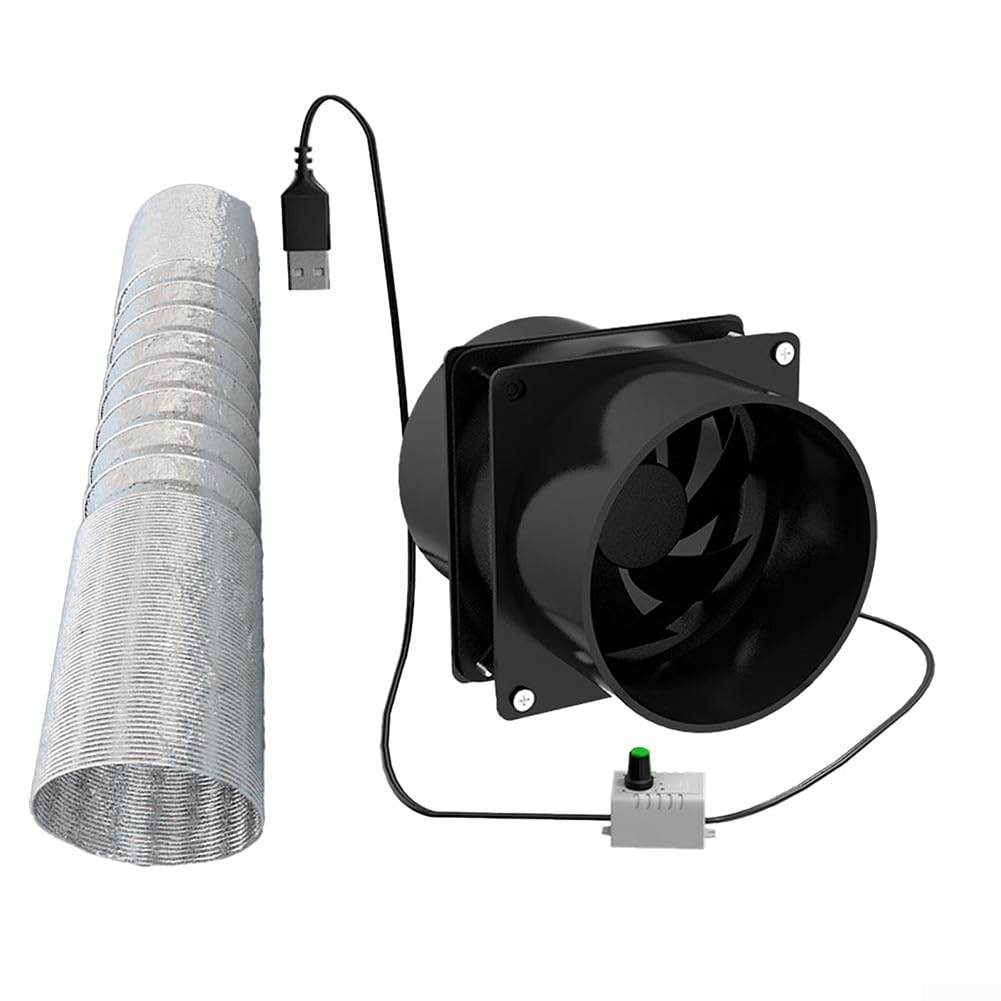 Feegow Quiet Duct Fan - Inline Duct Fan Exhaust Fan For Air Ventilation, Adjustable Energy-saving Ventilation Exhaust Fan For Home Kitchen Bathroom(With 100cm pipe)
