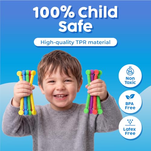 Image of BUNMO Stretchy Strings - Sensory Toys - Stimulating & Addictive Toys for Kids - Fidget Toy - Hours of Fun for Kids - Non-Mouthable Toy 3+ - Mini Sensory 10 Pack