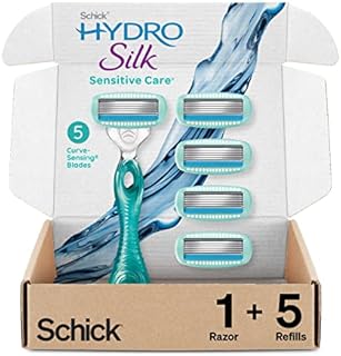 Schick Hydro Silk Sensitive Skin Razor for Women With 5 Moisturizing Razor Blade Refills