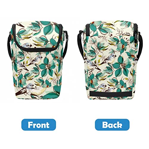 Bolsa de almuerzo vintage floral con aislamiento térmico para picnic 5