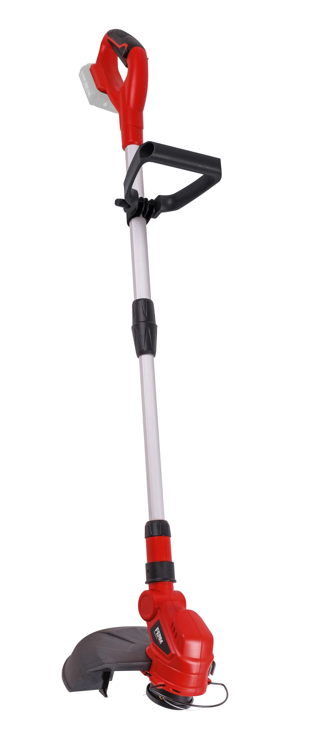 FERM Desbrozadora AX-Power 20 V – Mango telescópico – Rueda guía – Cabezal giratorio – Sin batería ni cargador – Diseño ergonómico – Sistema Tap & Go
