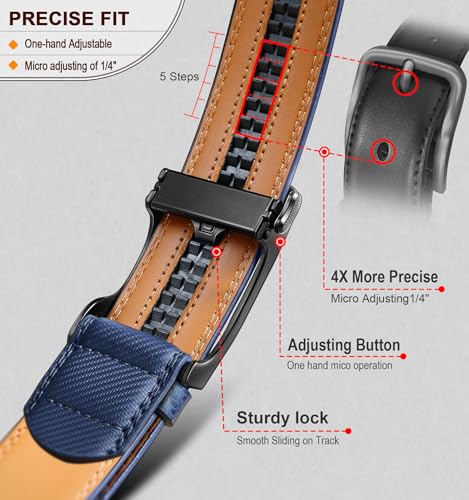 Image of BULLIANT Men's Ratchet Belt Nontrimmable-Click Belt Adjustable for Men Gift Lightweight 1 3 /8 inch