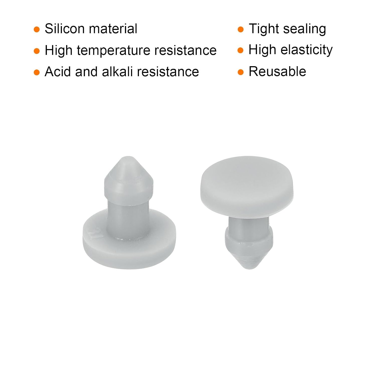 MECCANIXITY Silicone Snap in Locking Hole Plugs,Rubber Panel Seal Cover Flush Type Panel Round for Kitchen Rubber Bulkheads Waterproof Sealing Plugs 3mm/0.12 Inch Diameter Grey,Pack of 50