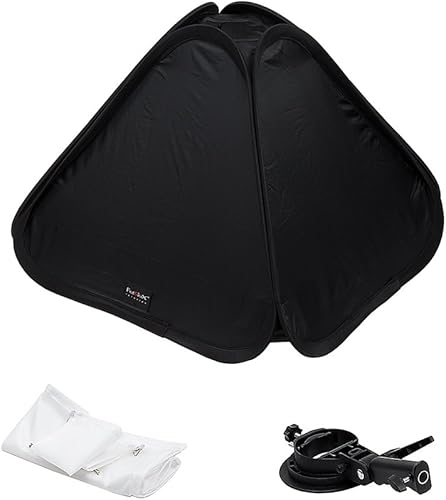 Miniatura 10 de Fotodiox Softbox plegable de 32 x 32 pulgadas, kit de flash 2X con disparadores remotos para Nikon - Dos softboxes plegables y soportes de luz