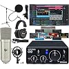 PreSonus AudioBox GO USB-C Recording Bundle with Condenser Microphone Studio Headphones Boom Stand Pop Filter XLR Cable and Studio One Music Production Software