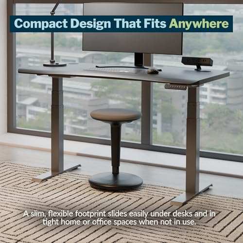Image of Vari Balance Stool for Standing Desk - Ergonomic Active Sitting for Home Office - Adjustable Height 22 inch to 29 inch, 360 Degree Rocking Base, 275 lb Support - Black /Cool Grey