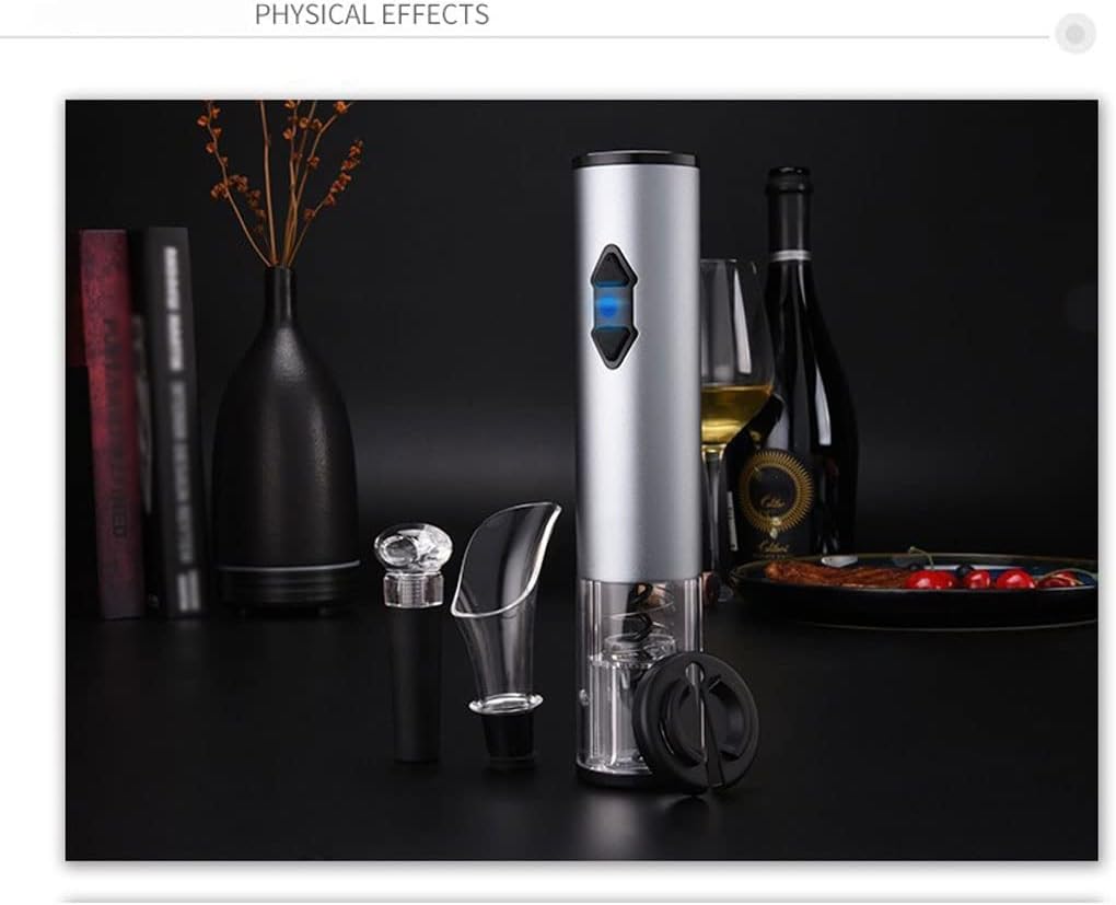 4 in 1 Electric Wine Bottle Opener Set, Rechargeable Automatic Corkscrew Electronic Cordless Cork Remover Kit Includes Vacuum Pump Stopper Foil Cutter Aerator Pourer Gift for Red Wine Lover