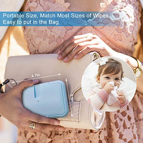 USB Mini Portable Baby Wipe Warmer for Travel, 10 Mins Quickly Top Heater, Reusable 4.7\'\' Mini Babies Wet Wipe Dispenser, Compatible Power Bank, 5V - Thumbnail 3