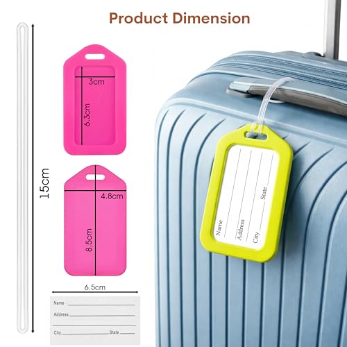 Image of Storite Pack of 6 Luggage Tags Smart Tags for Travel suitcases, Travel Bags Tags for Easily Identification of Bags (Multicolour)