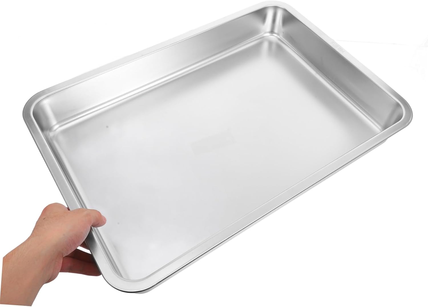 Large Stainless Steel Cat Litter Box Low Edge Open Design Easy Maintain Cat Toilet Tray for Home and Pet Shop Use