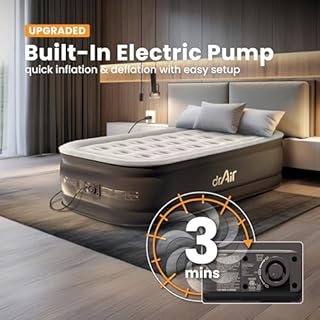 Dr. air Twin Air Mattress with Built-in Pump, 18” Raised Blow Up Mattress - 500 lbs Max Honeycomb Design, 3-Min Inflation, Waterproof Velvety Top, Ideal for Home, Guests & Camping, Colchon Inflable