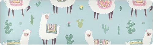 Miniatura 1 de Llama Alpaca Cactus Trivet Table Runner for Hot Dishes Heat Resistant Kitchen Trivets Waterproof Anti Slip Countertop Protector Mat for Hot Pots Pans