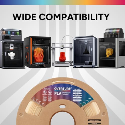 Image of OVERTURE Christmas PLA Filament 1.75mm PLA 3D Printer Filament, 1kg Cardboard Spool (2.2lbs), Dimensional Accuracy + /- 0.02mm, Fit Most FDM Printer (Champagne Frost)