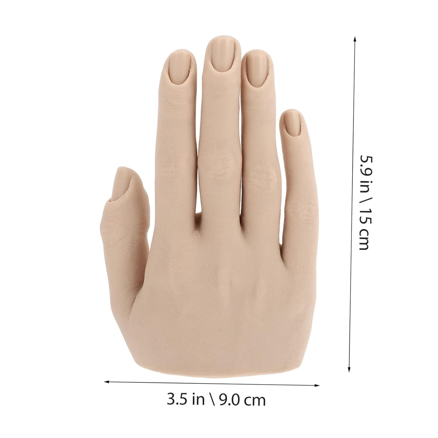 Professional Manicure Practice Hand Realistic Fake Hand Nail Art Display Model Nail Training Tool Portable Silicone Model