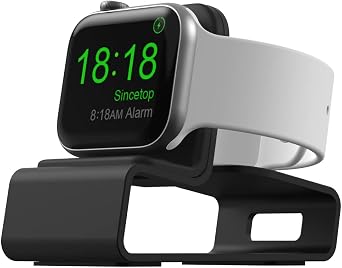 Aluminum Charging Stand Compatible with Apple Watch Ultra 2/1/SE/10/9/8/7/6/5/4/3/2/1, Desk Charger Dock&Holder Nightstand for iWatch 49 46 42 45 41 44 40 42 38-Magnetic Charger not Included-Black