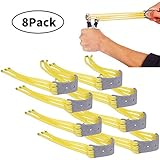 Natural Latex Rubber Band Set of 8 Six Stripes Outdoor Hunting Slingshot Rubber Band Tube for Slingshot Catapult Elastic Parts Rocket Outdoor Hunting Replacement