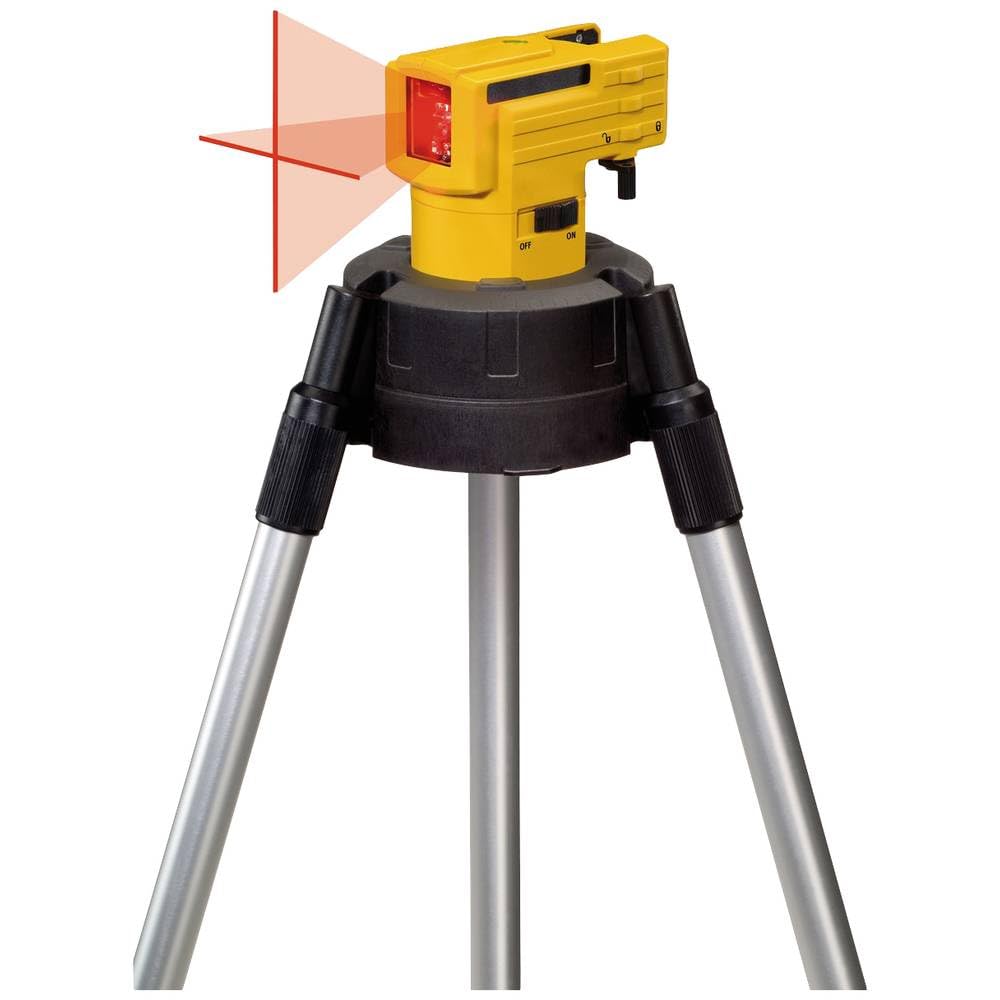 Stabila Messgeräte 16789 Selbstnivellierender Kreuzlinien-Laser LAX 50 inkl. Stativ-Teleskopstangen-Kombination, Gelb