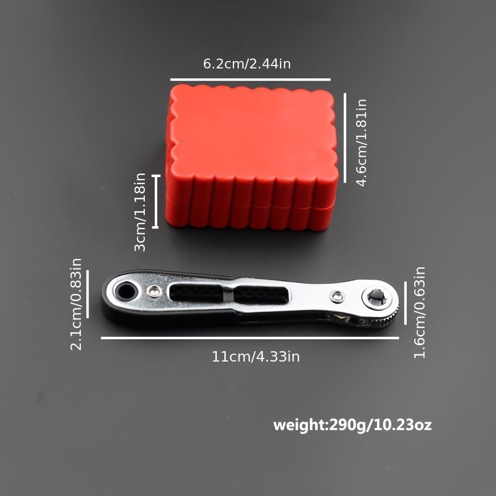 Mini Ratchet Wrench Set 34-in-1 Dual-Direction 36-Tooth Steel Hex Torx Bits Non-Electric Screwdriver DIY Industrial Tools