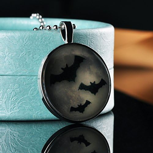 Shusukue Doodshoofd ketting 925 sterling zilver pompoen/vleermuis/spinnen/heks knopen zwarte Halloween halsketting schedel zwarte ketting gothic doodshoofd hanger Halloween sieraden geschenken voor