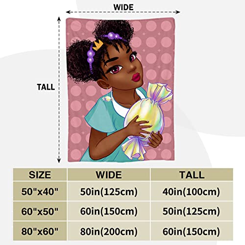 African American Blanket For Girl, Black Girl Magic Throw Blanket For Girls, Fluffy Cozy Fleece Blanket With Vibrant Colors And Cute Design, Soft And Warm Throw Blanket-50X60 Inches #TOP5