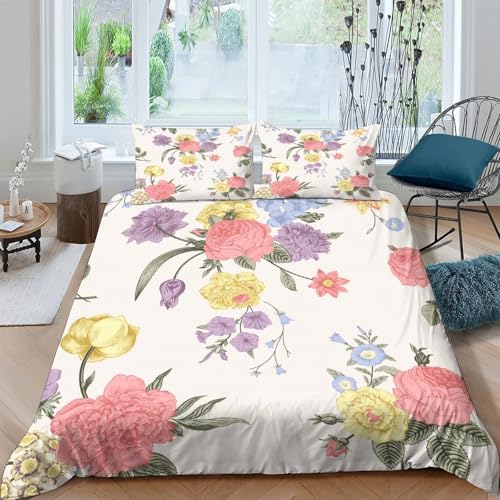 Parure de lit microfibre hypoallergénique housse couette 3D double - 4