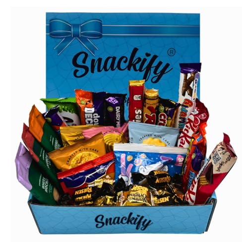 Luxury Selection Gift Box 22 Assorted Chocolate Bars Best Flavour Coffee Biscuits Butters Candies English Brands Hamper for Christmas Fathers & Mothers Day Birthday Merry Chritmas Gift Card
