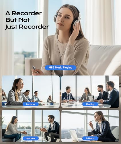 Image of 72GB Voice Recorder with USB Type-C, One-Touch Start Voice Active Recorder with Playback, Portable Dictahpone Recording Device, Audio Recorder for Class Meeting Interview