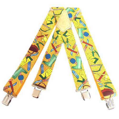 Tirantes para pantalones de jardinero naranja de 5 cm con clips de metal hechos en EE UU