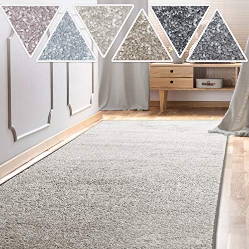casa pura Tappeto passatoia soffice, venduto al metro su misura, per soggiorno, corridoio, cucina, ecc. Morbido tappeto a pelo alto, per camera da letto o corridoio, colore argento, 80 x 100 cm