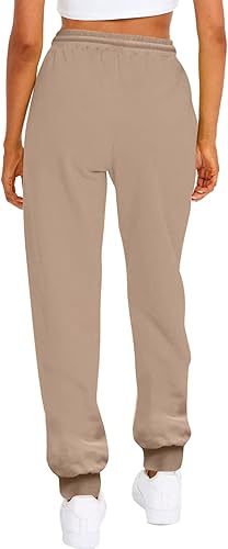 Miniatura 8 de Gumipy Pantalones deportivos casuales de forro polar para mujer ajuste holgado elásticos acogedores pantalones holgados con bolsillos ropa deportiva