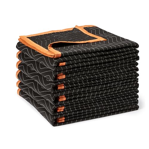 Amazon Basics Moving Blankets, 72' x 40', Pack of 6, Black