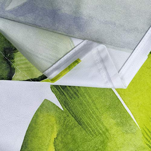 Riyidecor Tropical Leaf Curtain Green And White Plant Palm Tree Rod Pocket Summer Hawaii Watercolor Botanical Banana Tree Nature Living Room Bedroom Window Drapes Treatment Fabric 2 Panels 42 X 63 In #TOP4