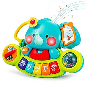HOLA Baby Toys 6 Months Plus, Toys of Baby 12 Months, Musical Elephant Baby Piano Toys 6 12 18 Months, Interactive Early…