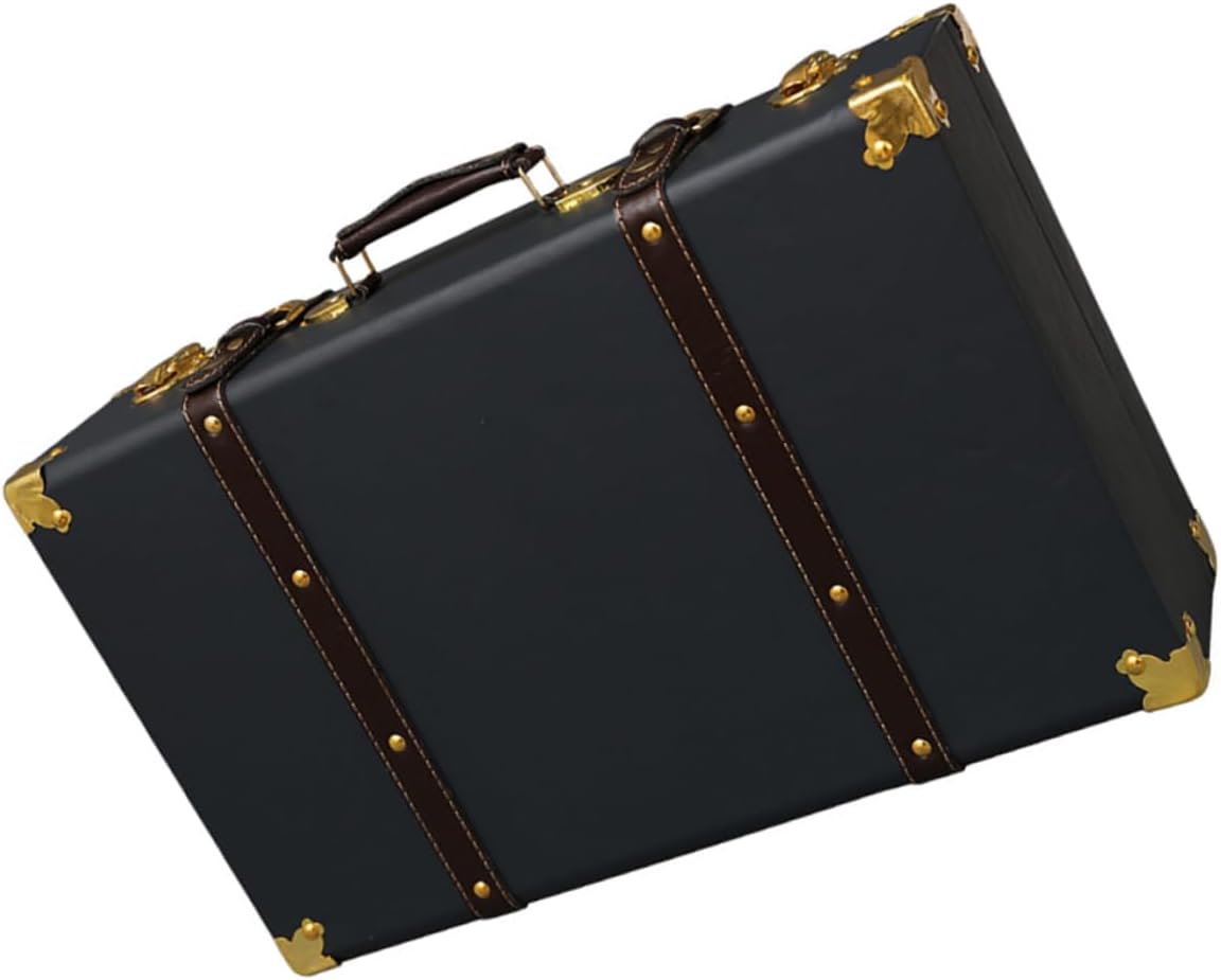 1pc Vintage Storage Suitcase for Cosmetics and Clothing Travel Organizer and Photography Prop Design Handle Random Style