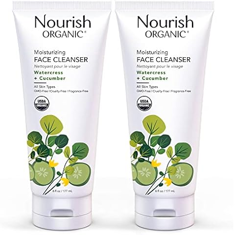 Nourish Organic Face Cleanser, Watercress + Cucumber, 6 Oz (Pack of 2) Cover