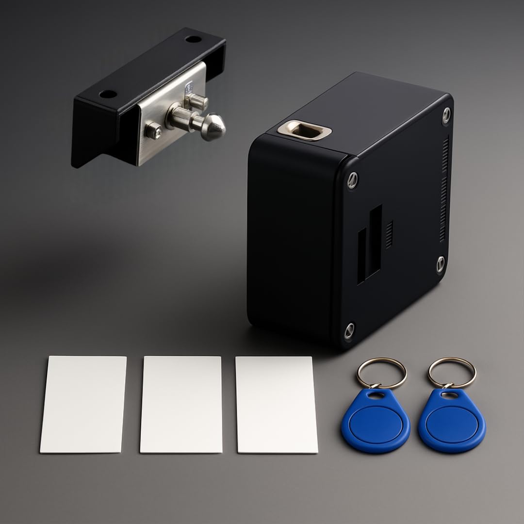 RFID Lock Electronic Cabinet Lock with USB Cable - Hidden DIY Lock for Wooden Cabinet Drawer Locker Cupboard Gun Box with 5 Key Cards/Fobs-image-28