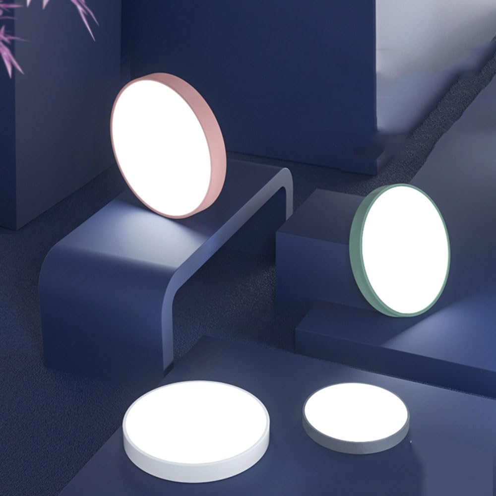Nordic okrągła lampa sufitowa LED, bardzo cienka, energooszczędna, 1,9 cala, do wyboru płaska lampa 2700K-6000K, wpuszczana oprawa do sypialni, salonu, chłopców i dziewcząt
