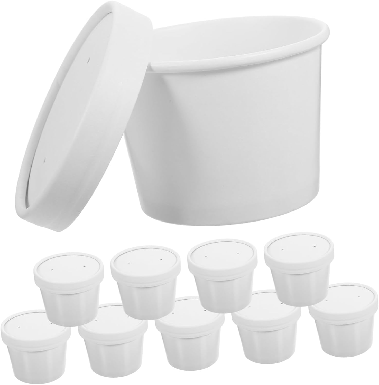 Gatuida 50sets Bpa Soup Cups Lids Snack Cups Sturdy Soup Bowls Ice Packing Bowl