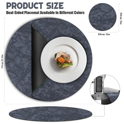 Placemats and Coaster Sets 4, Dual-Sided Leather Table Mats Heat-Resistant Non Slip Waterproof - Image 2
