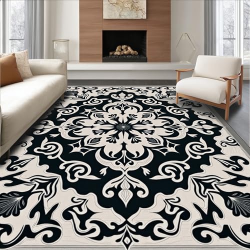 ODIKA Flatwoven High Traffic Area Rug 4x6, Vintage Charm Tapestry,