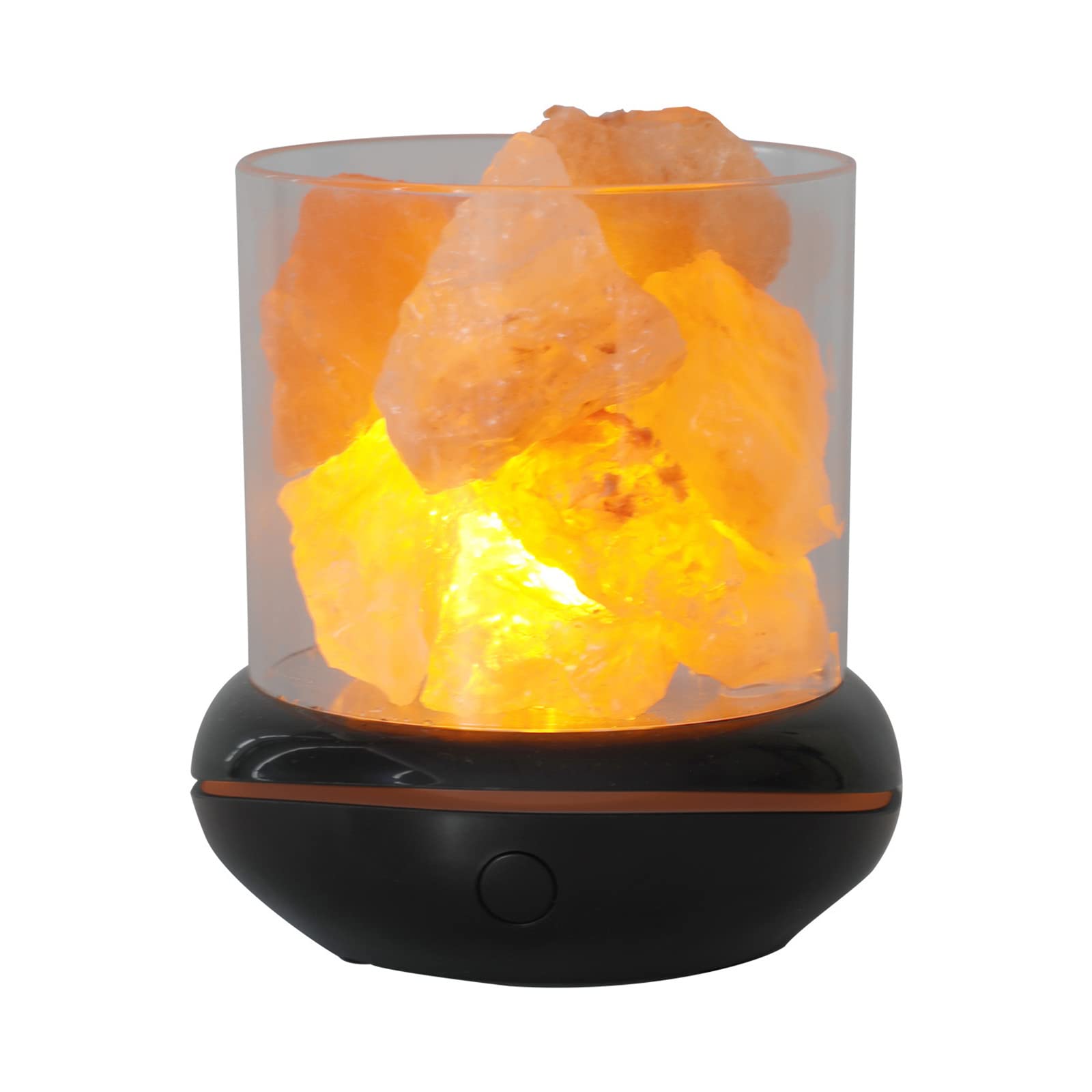 Lampe en pierre de sel de l'Himalaya contre le stress veilleuse USB aromathérapie noire