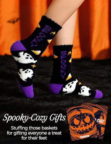 TEHOOK 4X Thicker & 2X Softer Fuzzy Socks, Cozy Warm Fall Halloween Gifts for Women2
